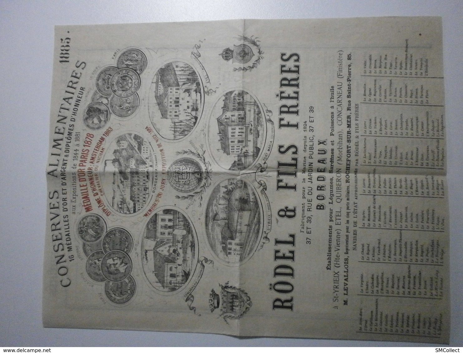 33 Bordeaux, Nomenclature 1885, Conserves Alimentaires Rödel Et Fils Frères - Alimentaire