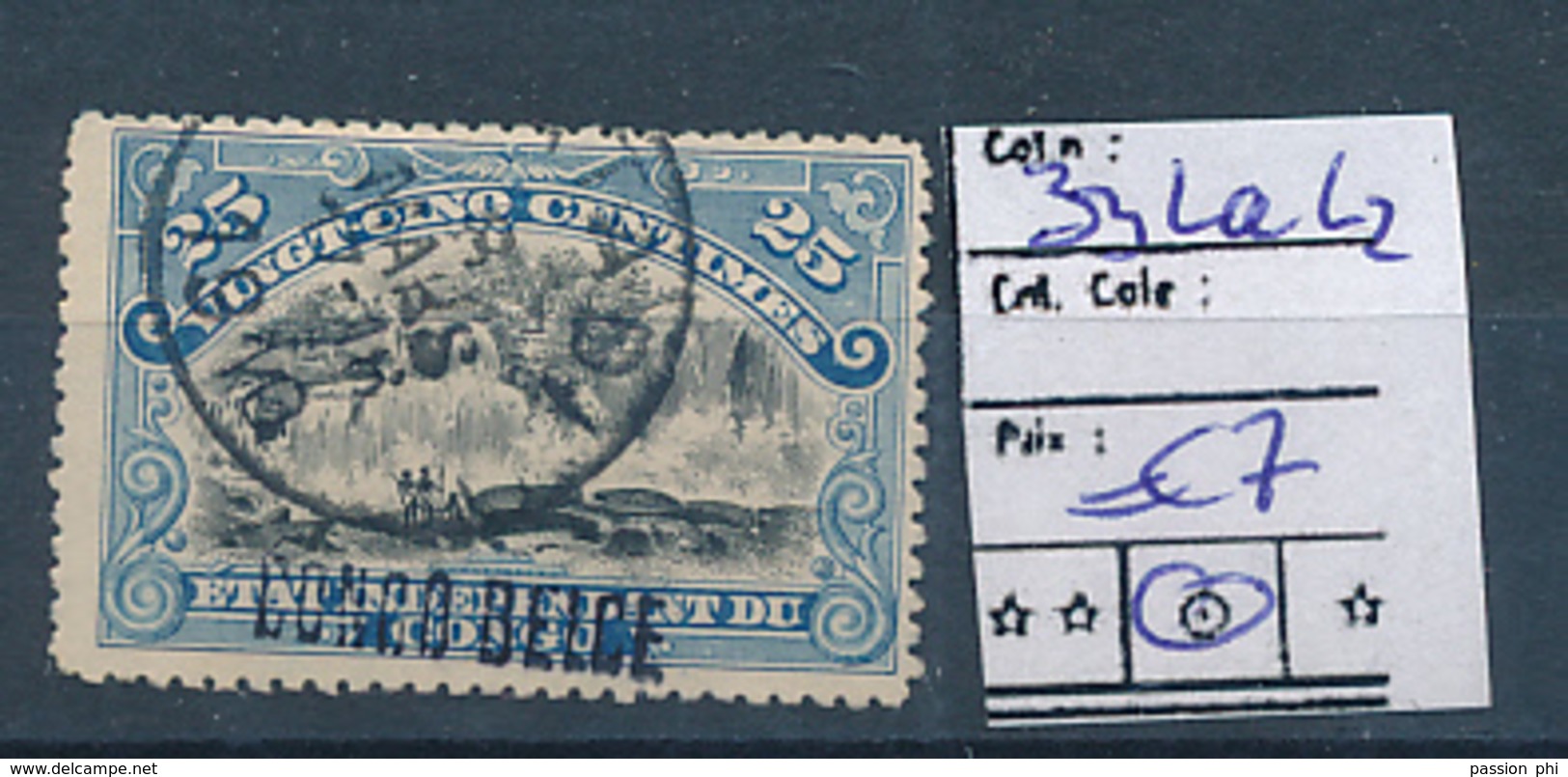 BELGIAN CONGO 1909 ISSUE COB 31La L2 USED - Used Stamps