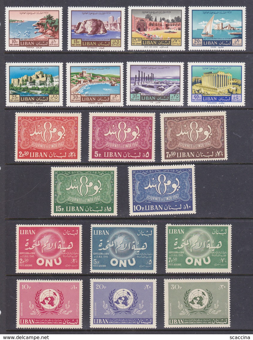 Libano  1965-69  22 Serie Cpl Di  P.A. Tra I N/n Yv. 344  E 493  Tutti  MNH ** - Libano