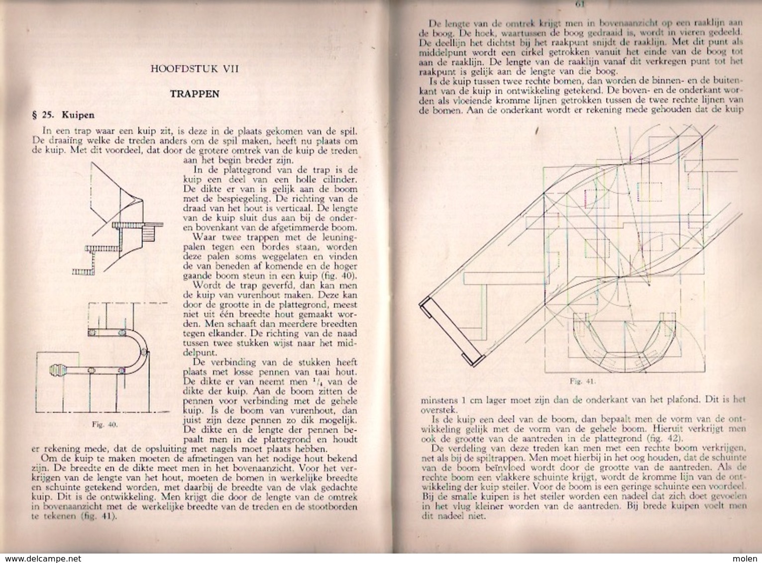 LEERBOEK voor TIMMERLIEDEN 88pp ©1950 TIMMERMAN SCHRIJNWERKER HOUT houtbewerker beroep HOUTBEWERKING BOUWKUNDE boek Z180