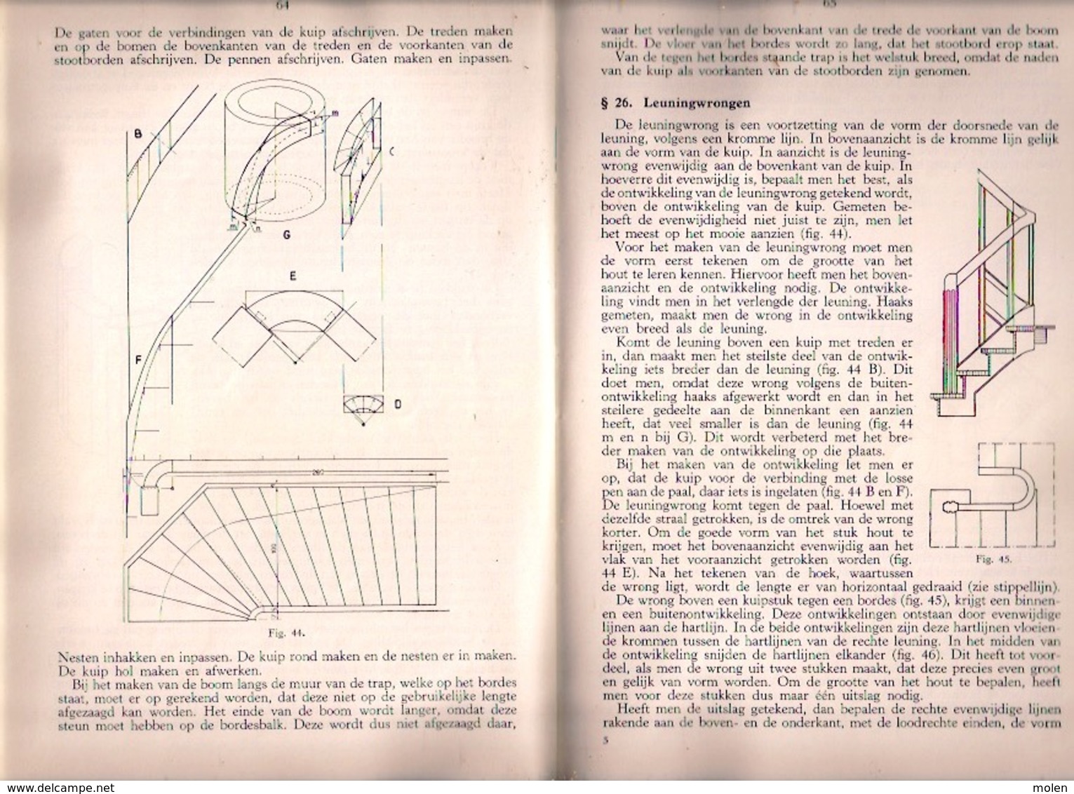 LEERBOEK voor TIMMERLIEDEN 88pp ©1950 TIMMERMAN SCHRIJNWERKER HOUT houtbewerker beroep HOUTBEWERKING BOUWKUNDE boek Z180