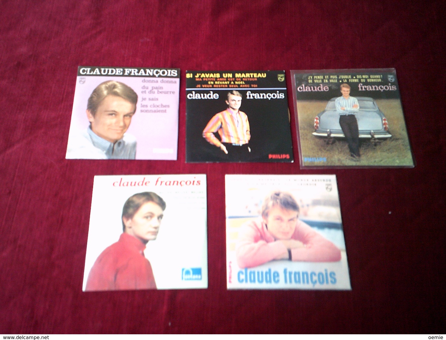 LOT DE 5 SINGLES DE COLLECTION DE CLAUDE  FRANCOIS    4  TITRES - Collections Complètes