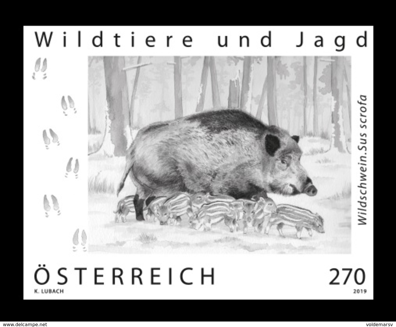 Austria 2019 Mih. 3454 Fauna. Wild Boar (black Proof) MNH ** - Unused Stamps