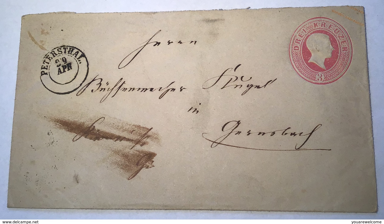 „PETERSTHAL“ (Offenburg Oberkirch) Auf Baden Ganzsache > Gernsbach  (Brief - Postal  Stationery