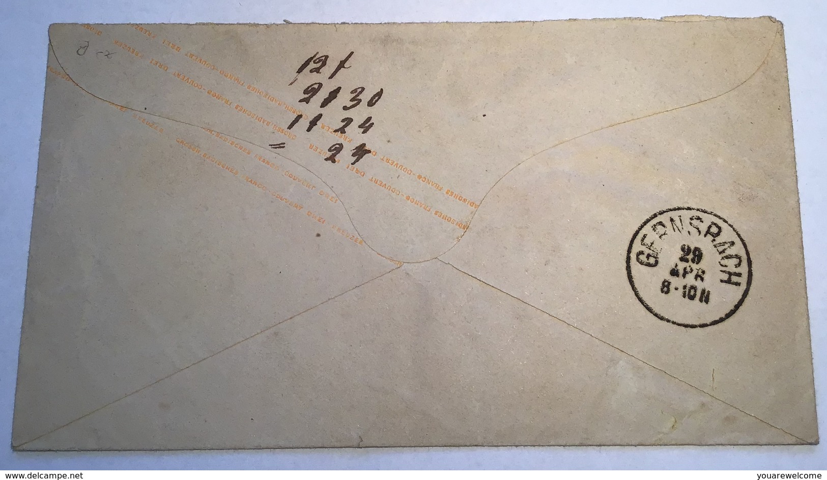 „PETERSTHAL“ (Offenburg Oberkirch) Auf Baden Ganzsache > Gernsbach  (Brief - Postal  Stationery