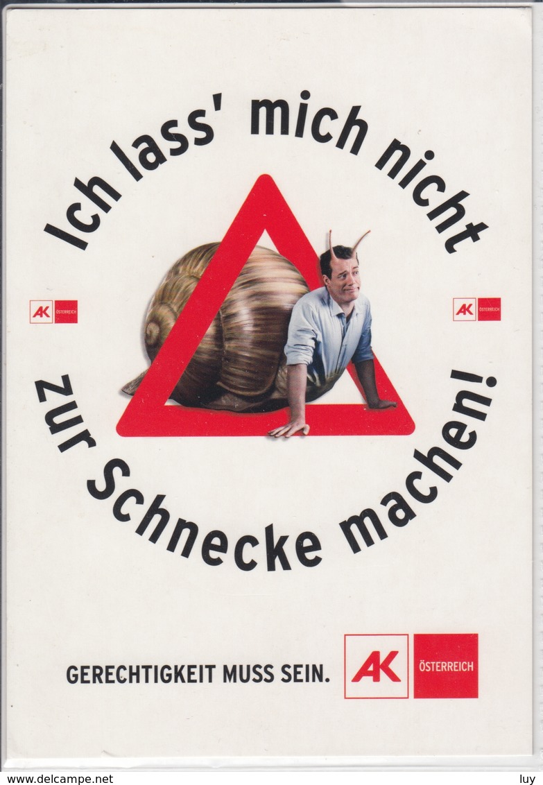 Werbung Advertise Publicité AK Österreich, Arbeiterkammer, Schnecke, Snail  Nice Stamp, Sondermarke - Werbepostkarten