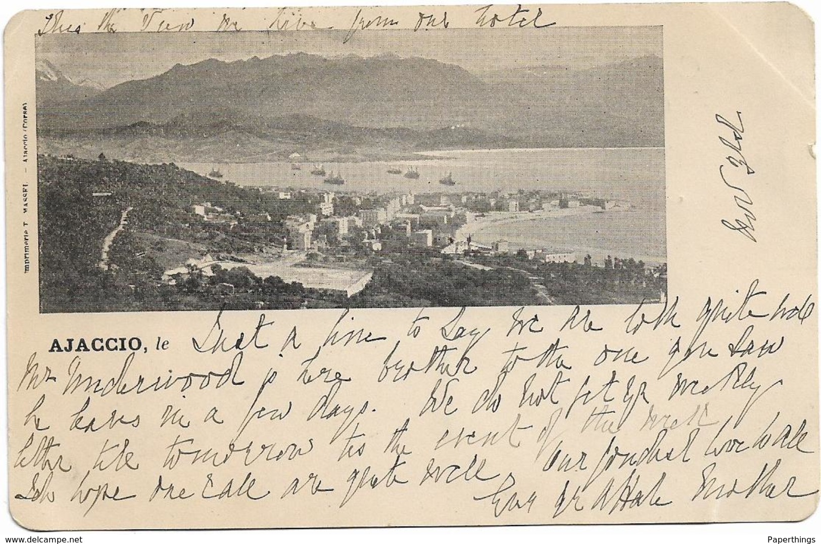 Rare Pioneer Postcard, France, Ajaccio Scenic View. 1897. - Ajaccio