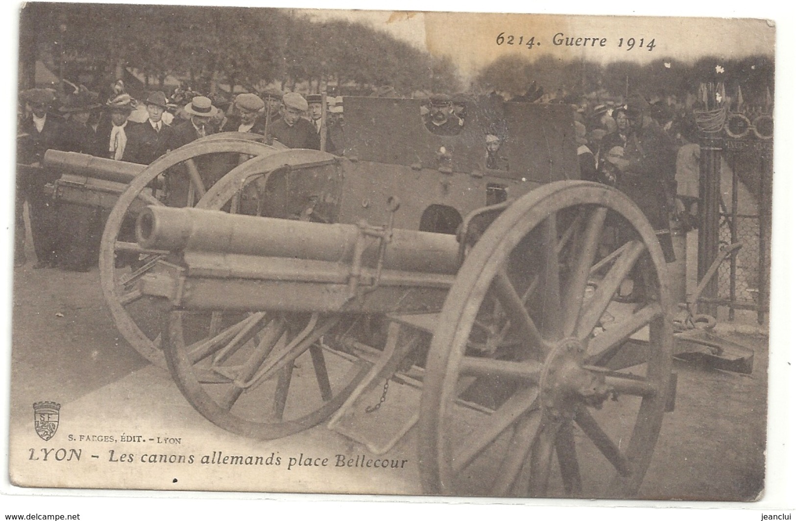 LYON - LES CANONS ALLEMANDS PLACE BELLECOUR+ CACHET"GROUPE TERRITORIAL 40e REGt D'ARTILLERIE A PIED 13e BAT COTE-LORETTE - Autres & Non Classés