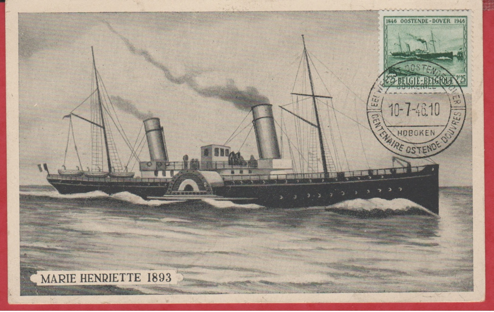 CP - Belgique - 1943 - Bateau à Roue - Le Marie Henriette 1893 .. - Andere & Zonder Classificatie