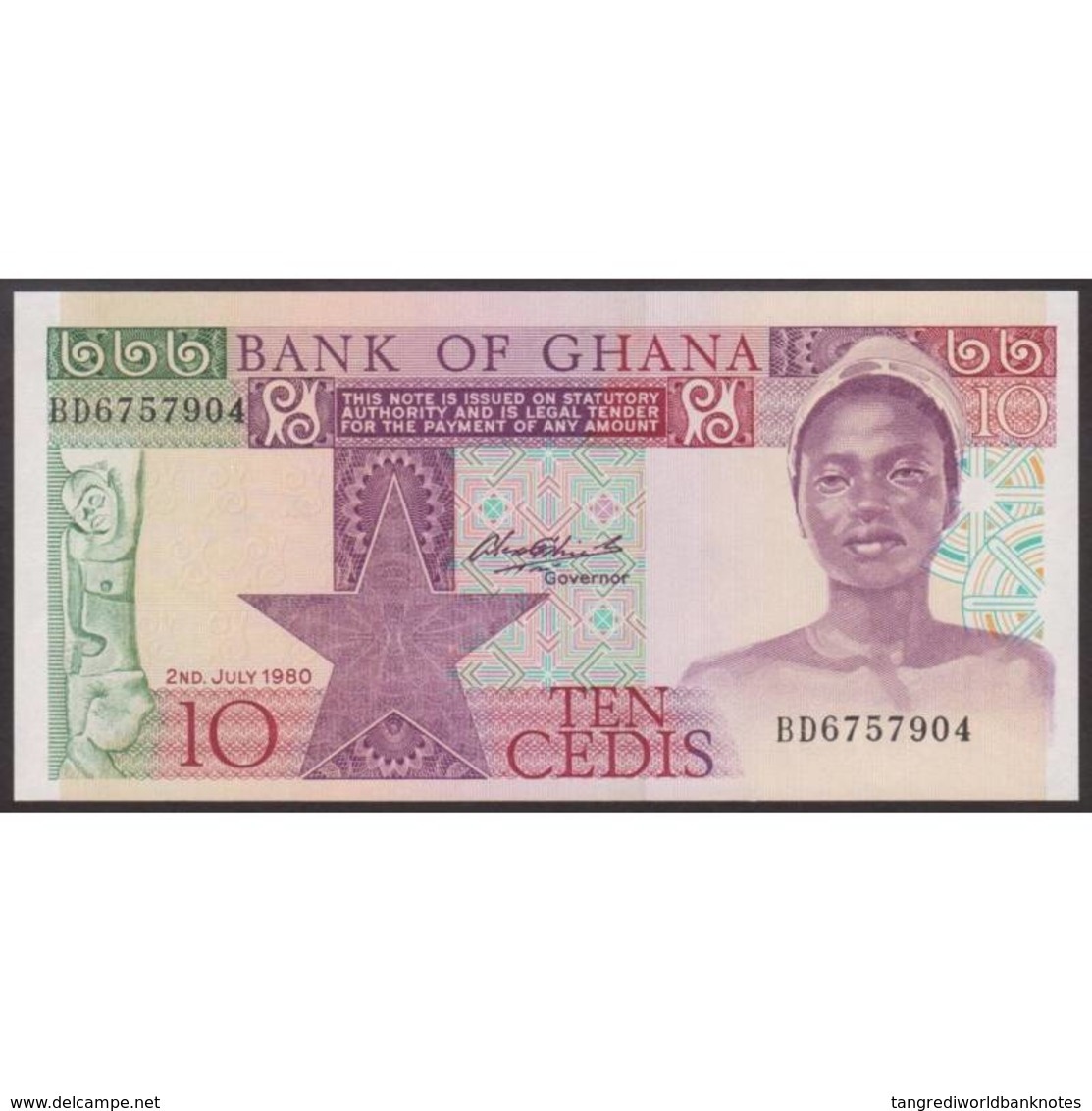 TWN - GHANA 20c - 10 Cedis 2.7.1980 Prefix BD UNC - Ghana