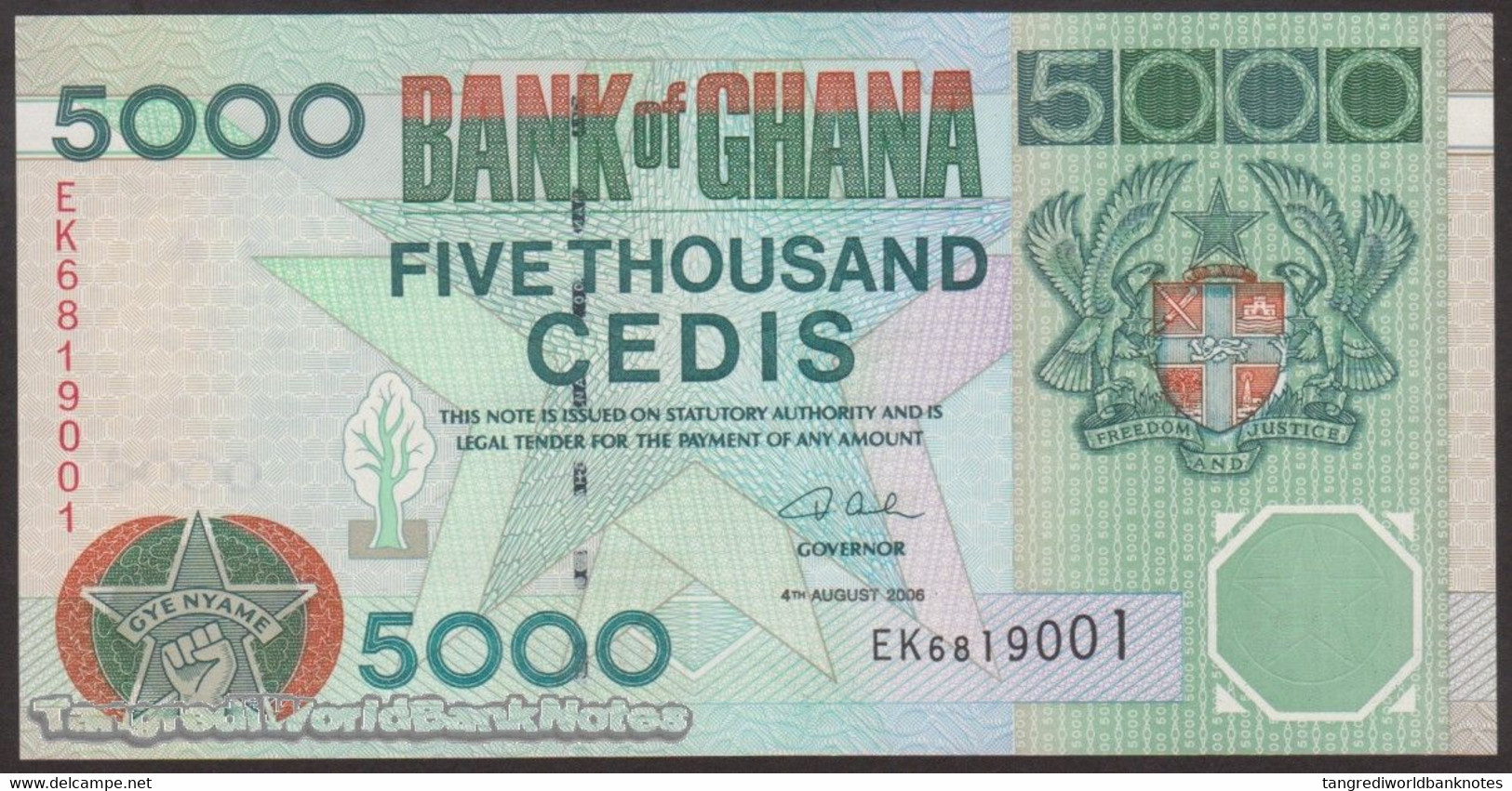 TWN - GHANA 34j - 5000 5.000 Cedis 4.8.2006 Prefix EK UNC - Ghana