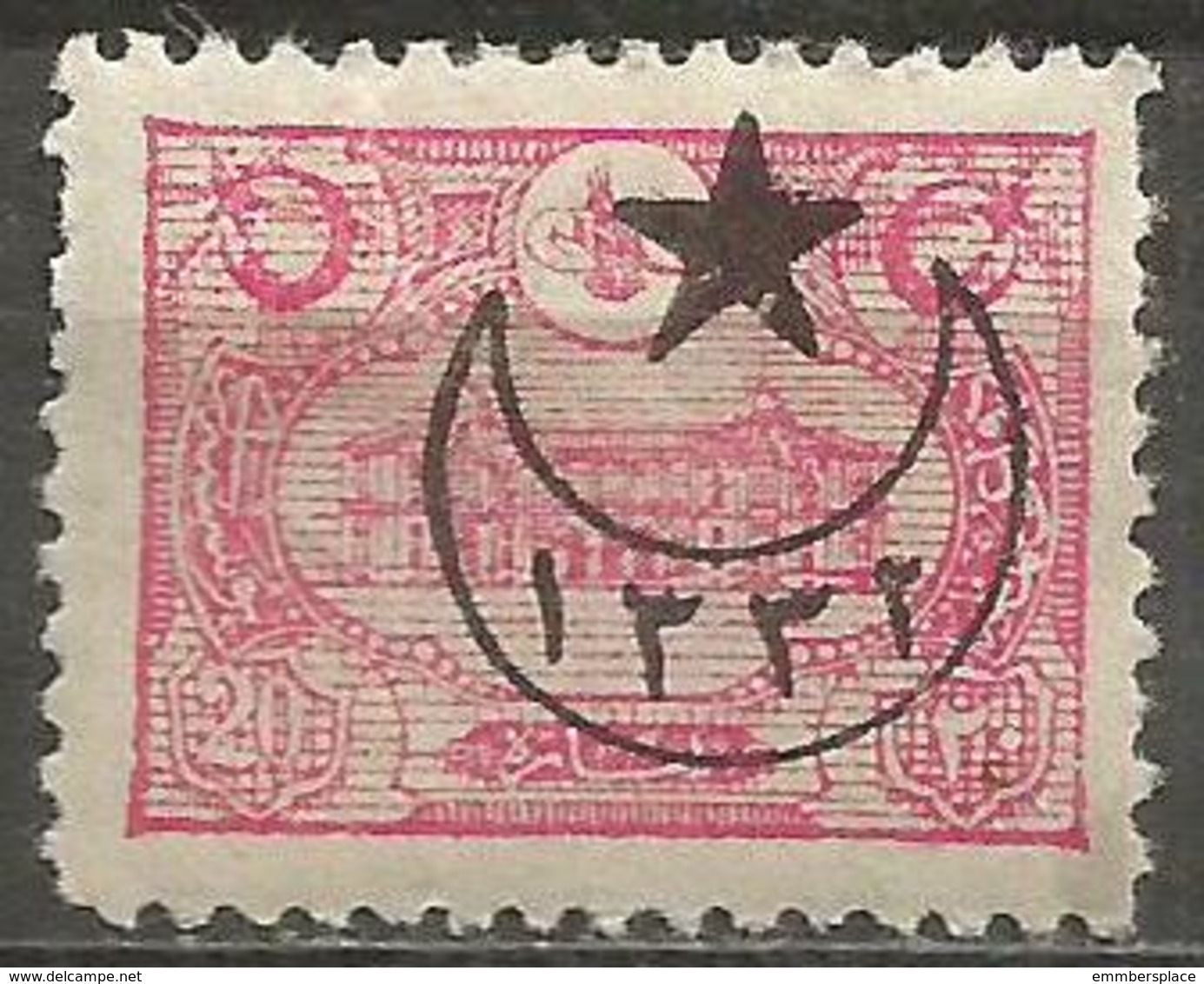 Turkey - 1916 Post Office Overprint 20pa  MH *    Mi 460   Sc 408 - Unused Stamps