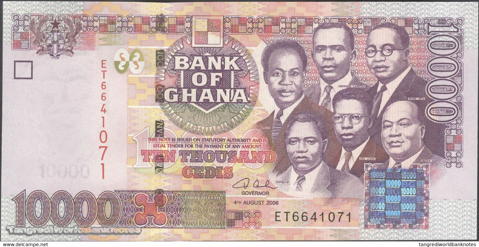 TWN - GHANA 35c - 10000 10.000 Cedis 4.8.2006 Prefix﻿ ET UNC - Ghana