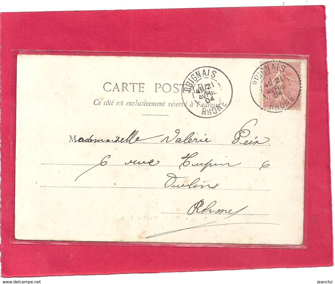 2532. LYON . QUAI DE LA SAONE + PENICHES AU 1er PLAN . 1 TRACE DE PLI VERTICAL . AFFR LE 21 AVRIL 1904 . 2 SCANES - Andere & Zonder Classificatie