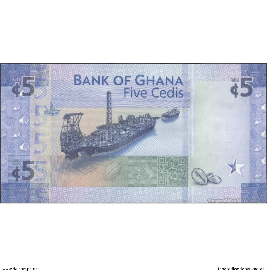 TWN - GHANA 43 - 5 Cedis 4.3.2017 60th Ann. Central Bank - Prefix AG UNC - Ghana