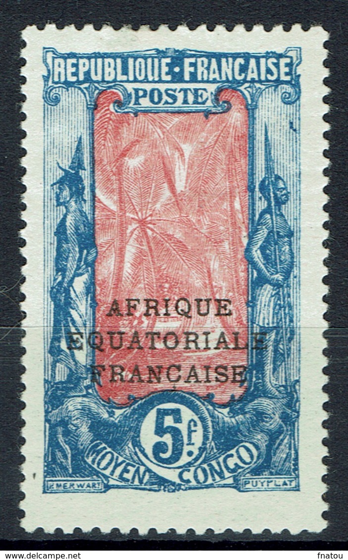 French Congo, Bakalois Woman, Overprint, 5f. 1924, MH VF - Unused Stamps