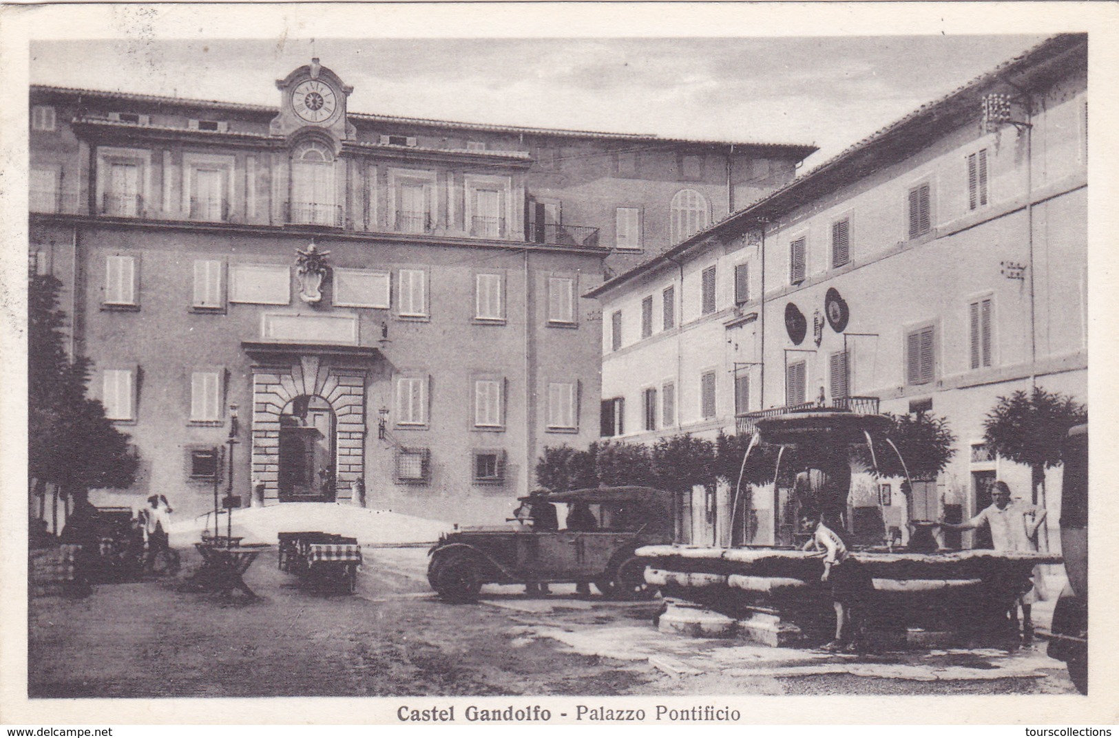 CPA ITALIE - CASTEL GANDOLFO - Palazzo Pontificio - Fontaine Automobile En 1935 - Altri & Non Classificati