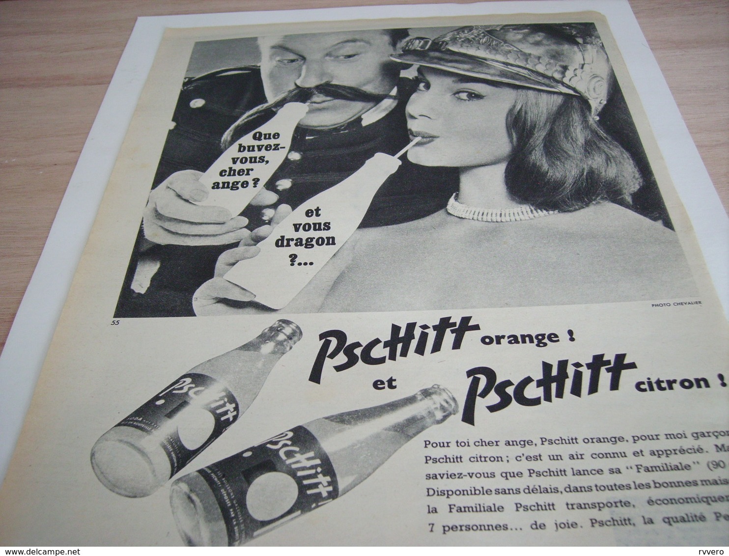 ANCIENNE PUBLICITE ANGE OU DRAGON LIMONADE PSCHITT  1957 - Affiches