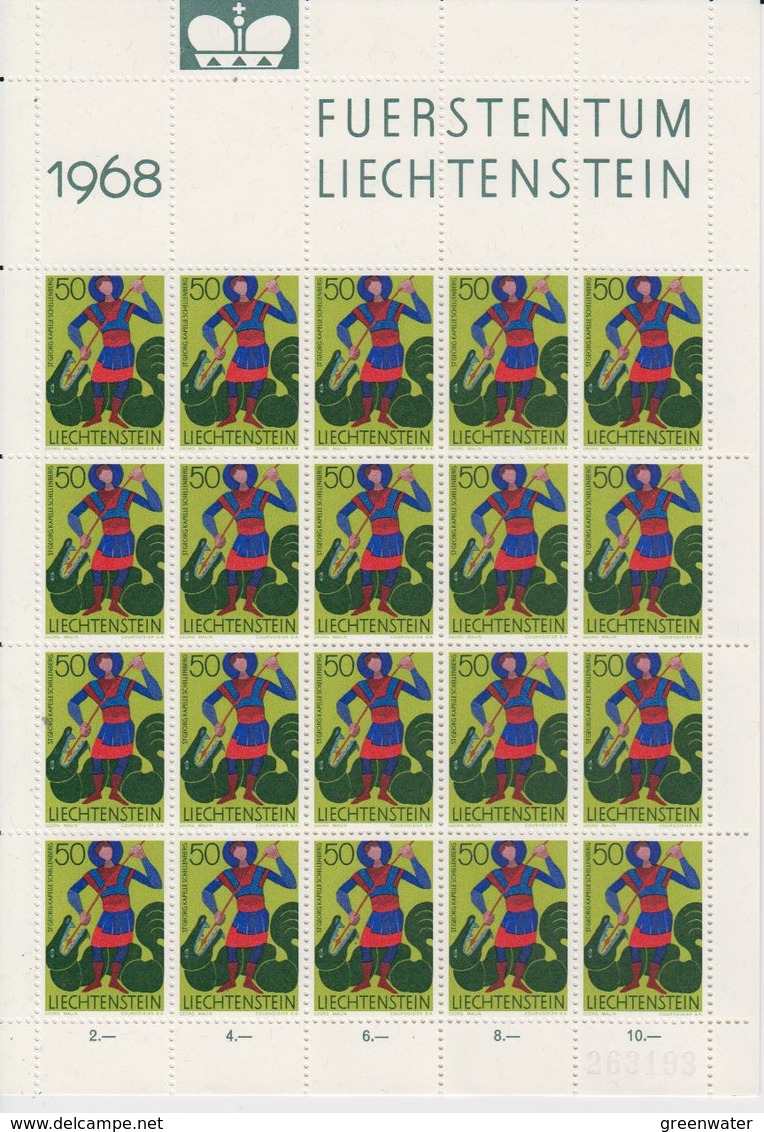 Liechtenstein 1968 Freimarke / Kirchenpatrone St Georg Schellenberg 1v Sheetlet ** Mnh (LI241C) - Unused Stamps