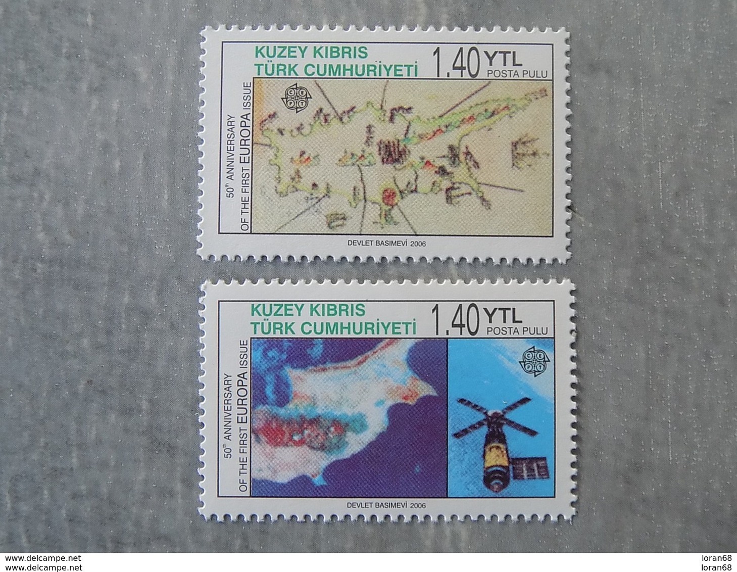 Série 2 Timbres Neuf Chypre (turquie) 2006 : Cinquantenaire Du Timbre Europa - Autres & Non Classés