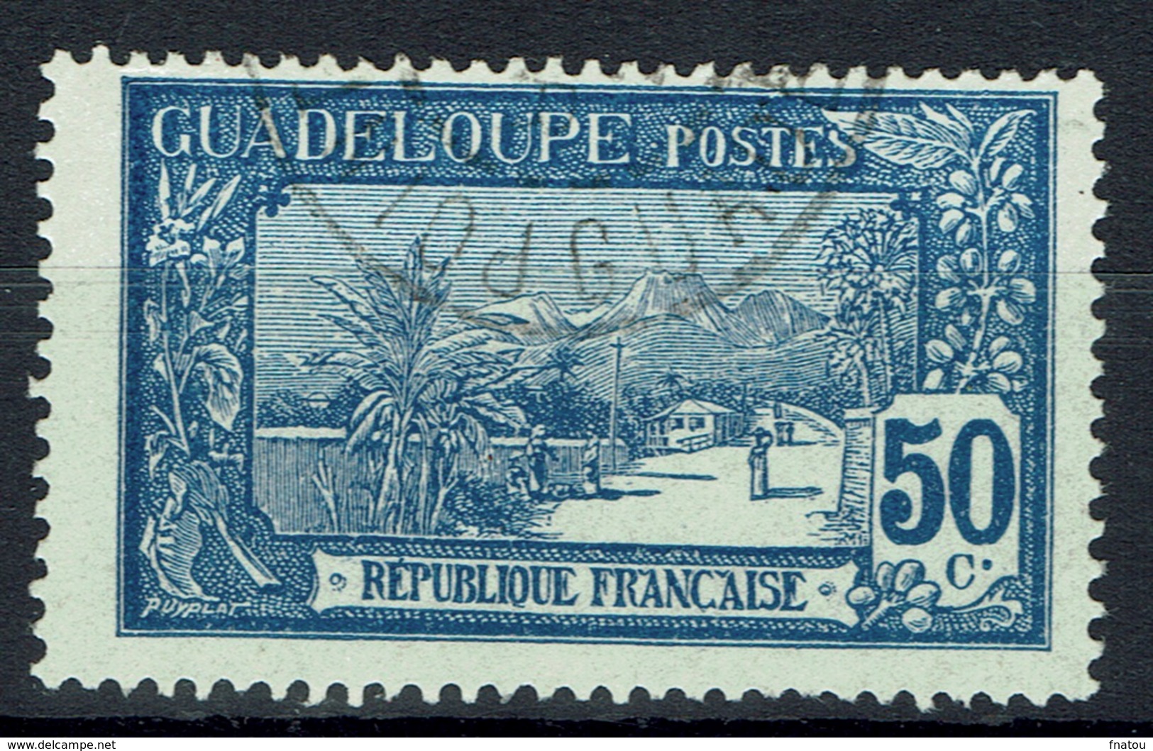 Guadeloupe, Volcano, "la Grande Soufrière", 50c., 1922, VFU - Used Stamps