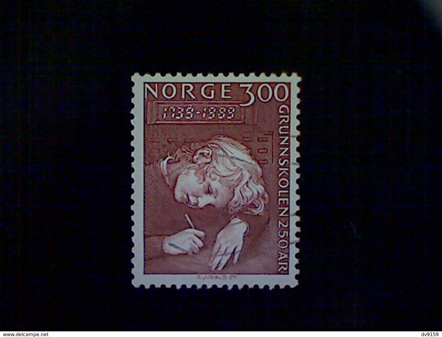 Norway (Norge), Scott 945, Used (o), 1989, Public Schools, Child Learning To Write, 3k, Brown - Used Stamps