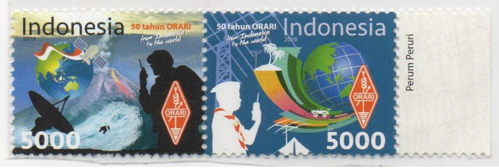 INDONESIA 2018--5 50 YEARS ORARI SCOUT AMATEUR RADIO COMMUNICATION SET STAMPS MNH - Indonesia