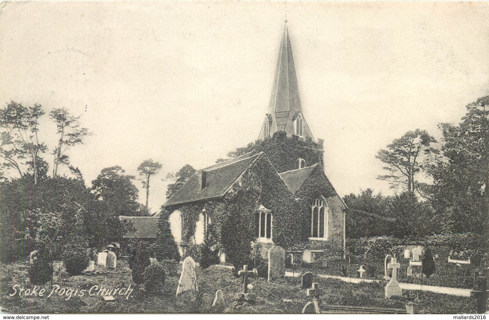 STOKE POGES CHURCH - POSTED IN 1905~ AN OLD REAL PHOTO POSTCARD #91244 - Buckinghamshire