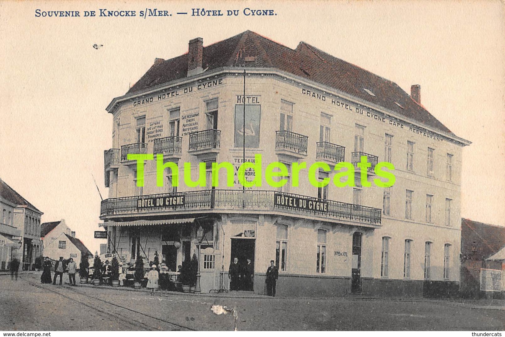 CPA KNOKKE KNOCKE  SUR MER SOUVENIR HOTEL DU CYGNE ( DECHIRURE - SCHEUR  ) - Knokke