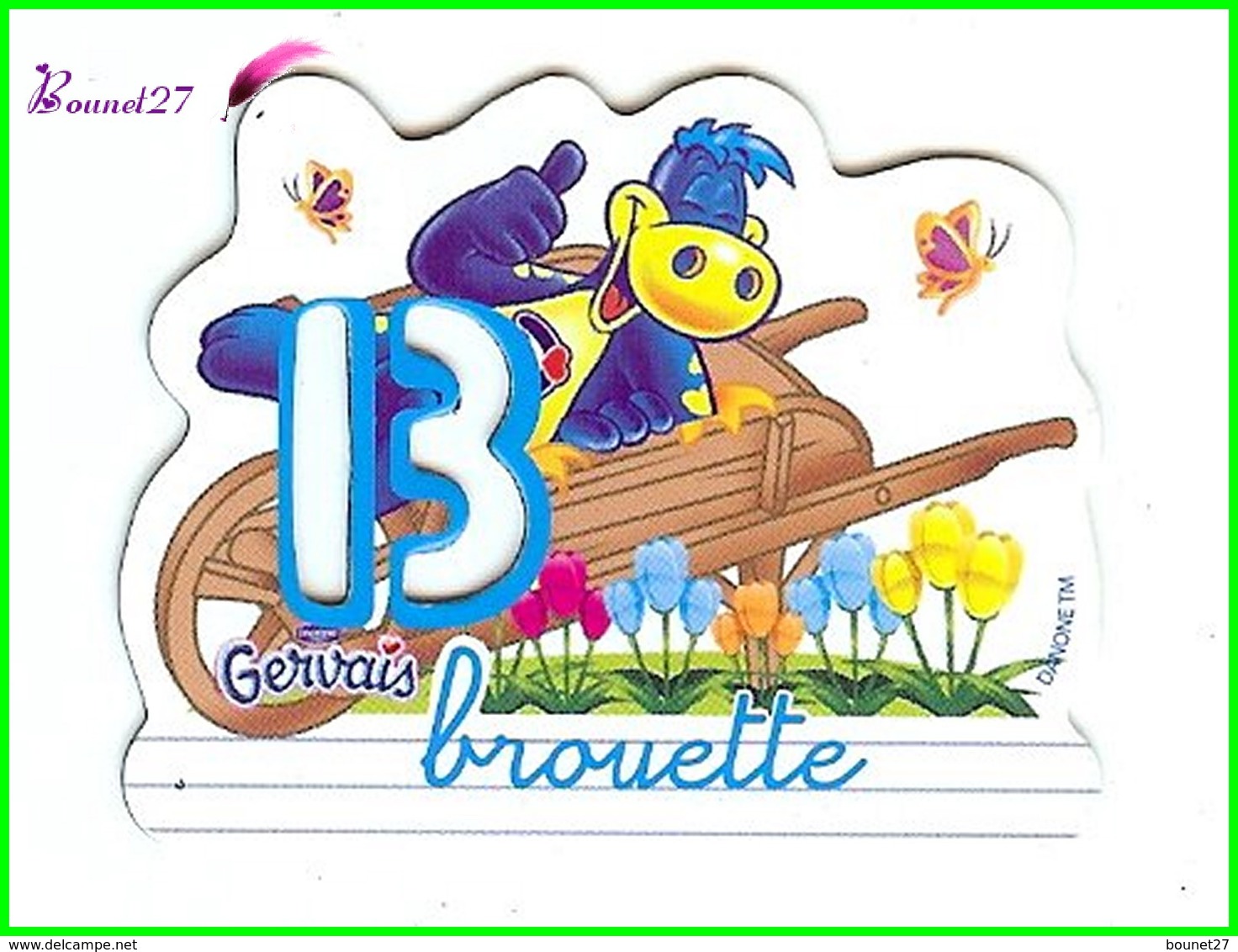 Magnet Pochoir GERVAIS L'Alphabet De La Ferme Animaux Fruits Produits " Le B De Brouette " - Buchstaben Und Zahlen
