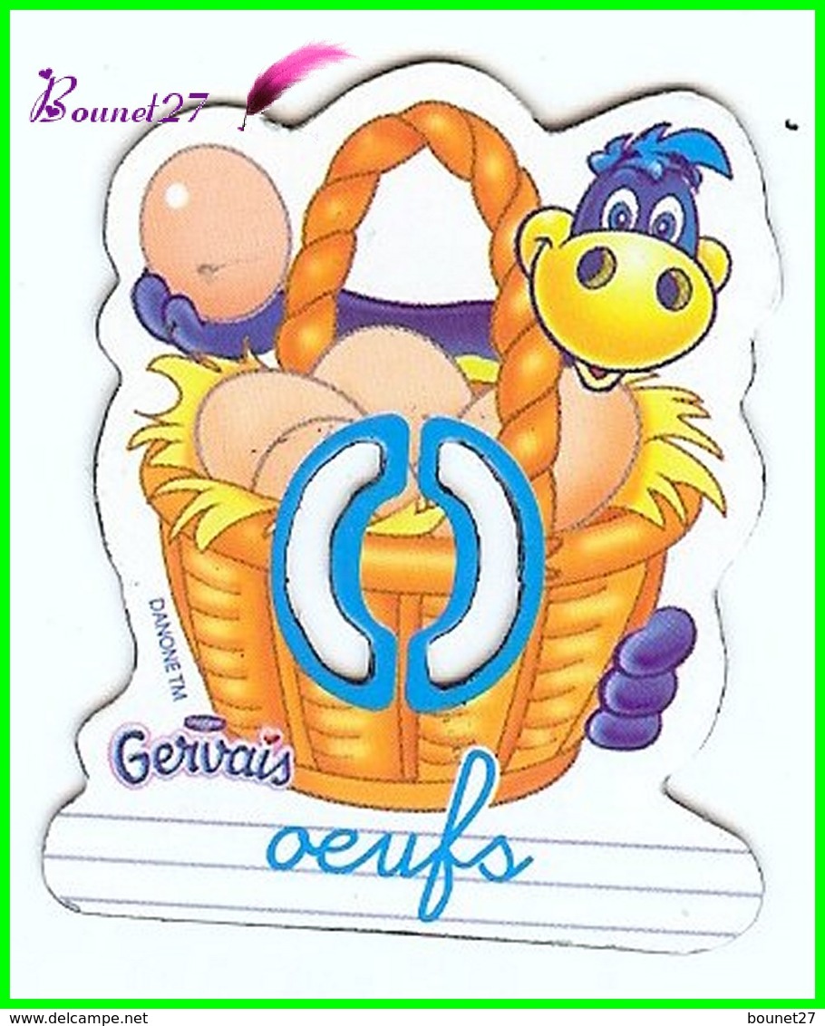 Magnet Pochoir GERVAIS L'Alphabet De La Ferme Animaux Fruits Produits " Le O De Oeufs " - Letters & Digits