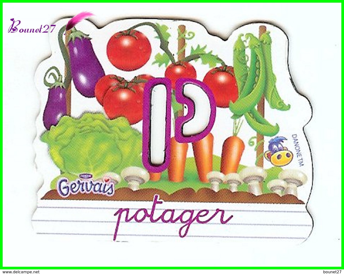 Magnet Pochoir GERVAIS L'Alphabet De La Ferme Animaux Fruits Produits " Le P De Potager " - Letras & Cifras
