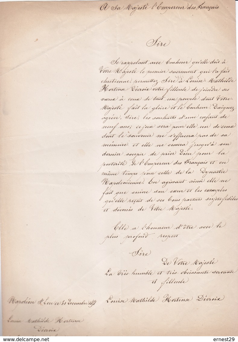 Second Empire Ensemble De 7 Documents Adressés à Napoléon III - Other & Unclassified