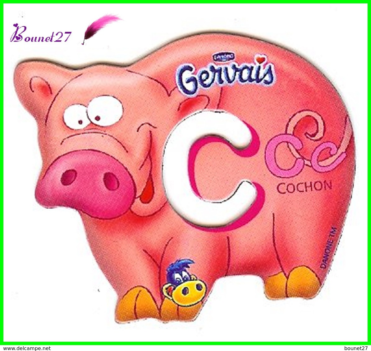 Magnet Pochoir GERVAIS L'Alphabet Avec Les Animaux " Le C De Cochon " - Lettres & Chiffres