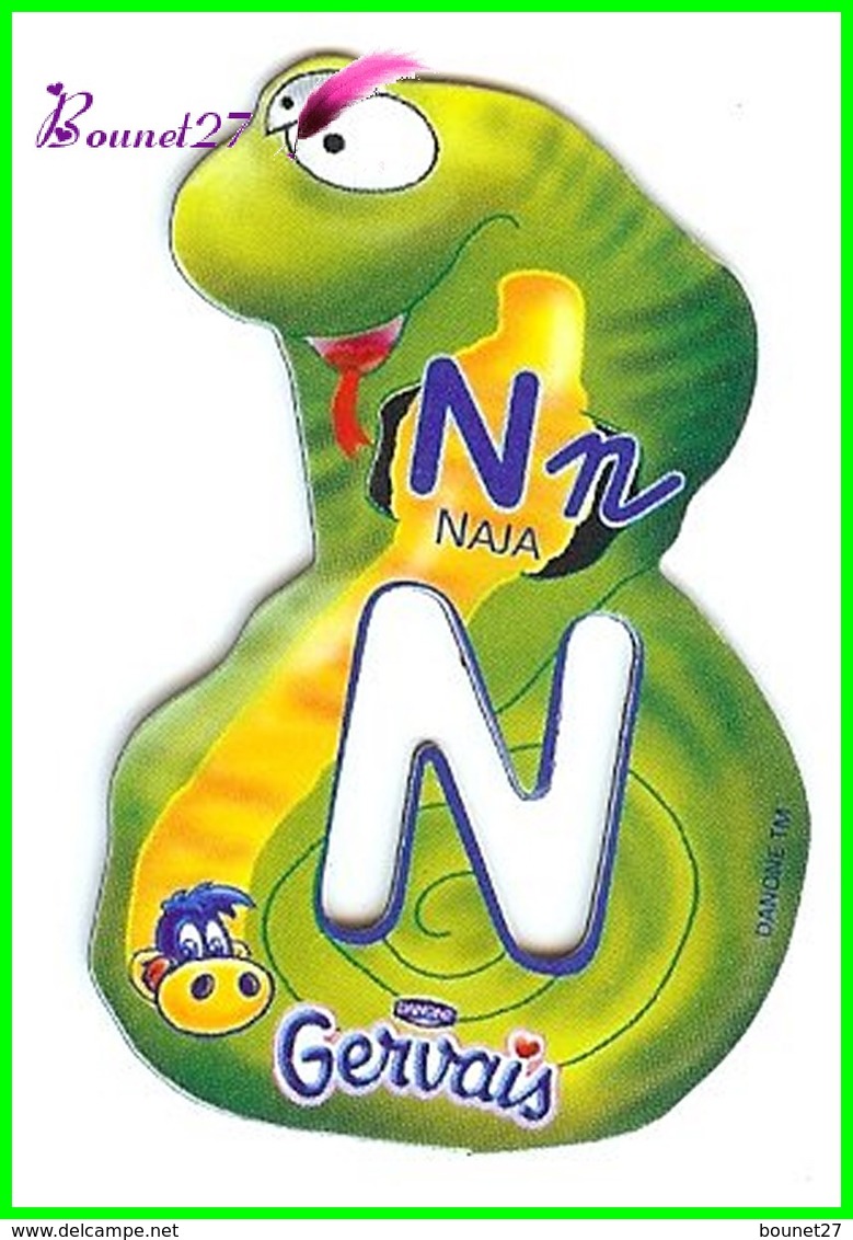 Magnet Pochoir GERVAIS L'Alphabet Avec Les Animaux " Le N De Naja  " Serpent - Buchstaben Und Zahlen