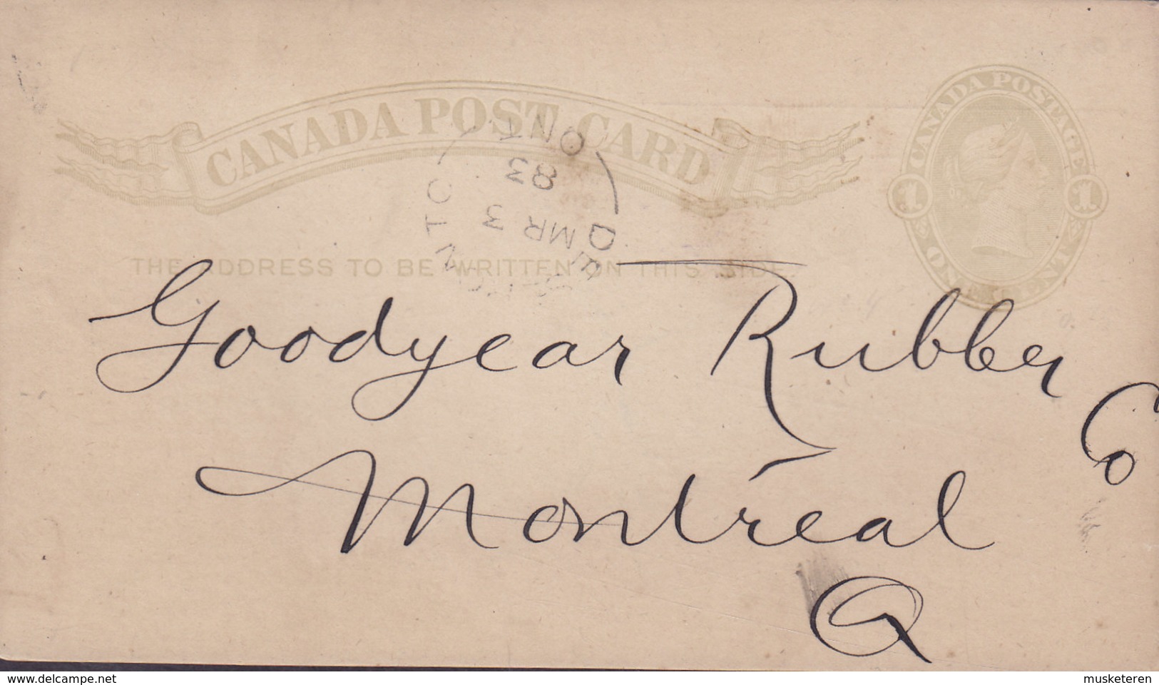 Canada Postal Stationery Ganzsache Victoria PRIVATE Print H. B. RATHBUN & SON, DESERONTO 1883 MONTREAL (2 Scans) - 1860-1899 Règne De Victoria