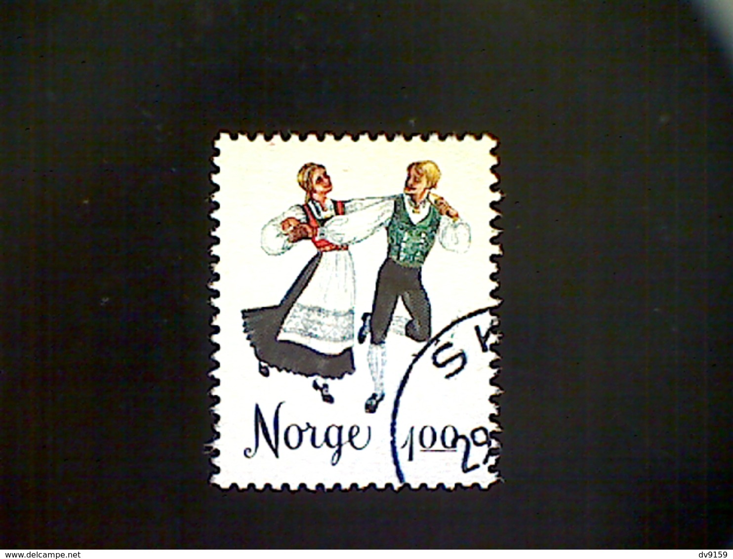 Norway (Norge), Scott 671, Used (o), 1976, Folk Dances, Springar, 1k, Black And Multicolored - Used Stamps