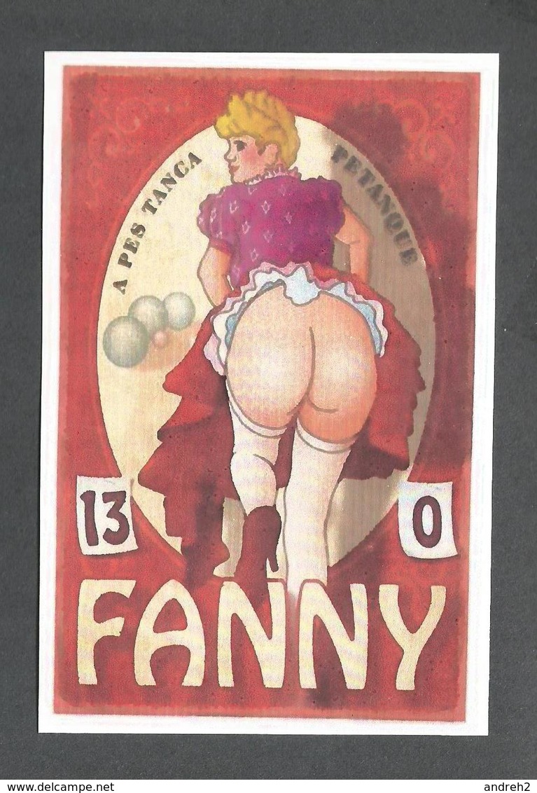 PUBLICITÉ - ADVERTISING - AFFICHE SUR LA PETANQUE - A PES TANGA - PETANQUE 13 - 0 AVEC FANNY JOLIES FESSE - Publicité