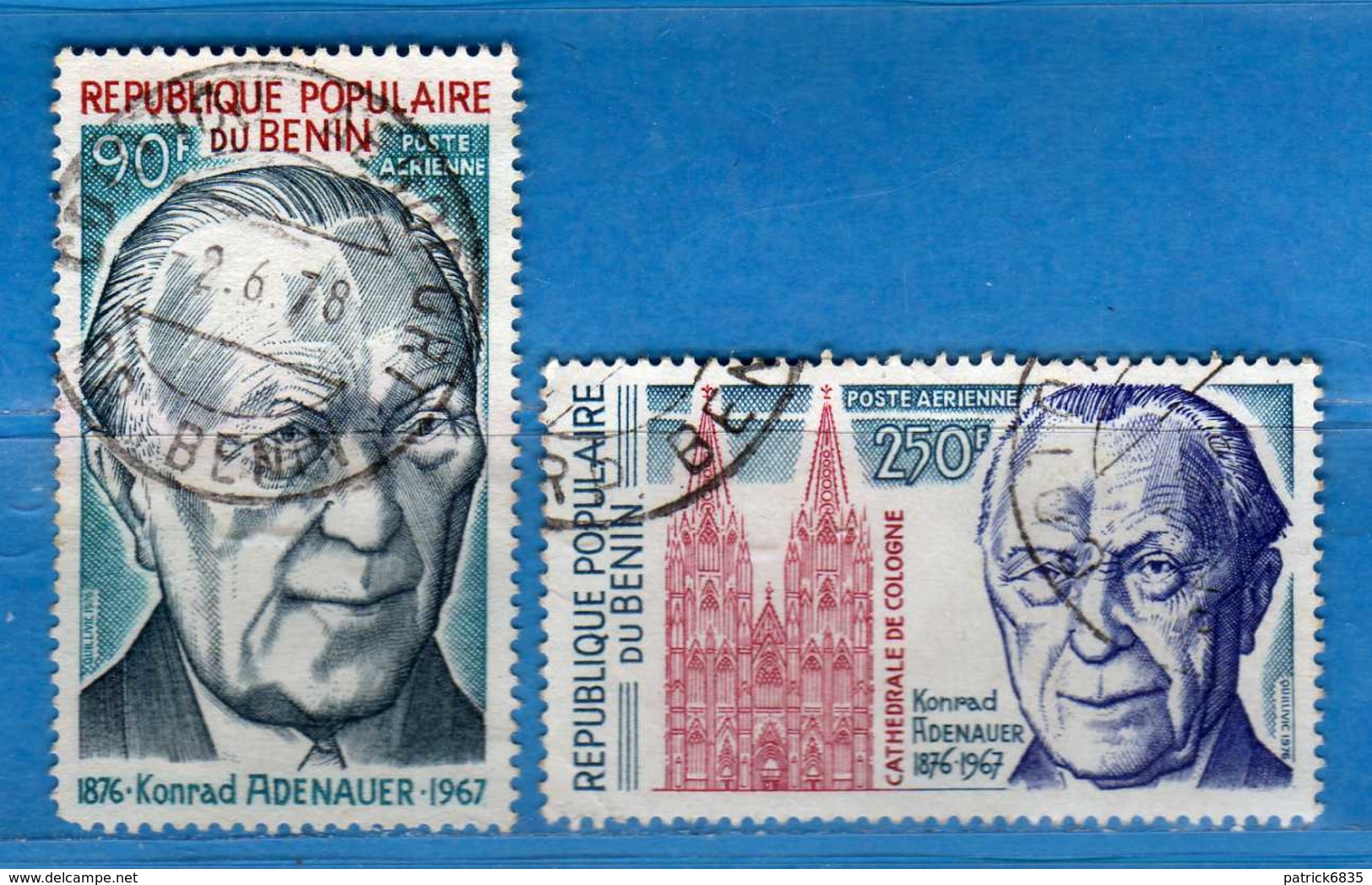 (Us3) ) BENIN ° 1976 - Aériens -Konrad Adenauer - Yvert. 256-257.  Vedi Descrizione. - Benin – Dahomey (1960-...)