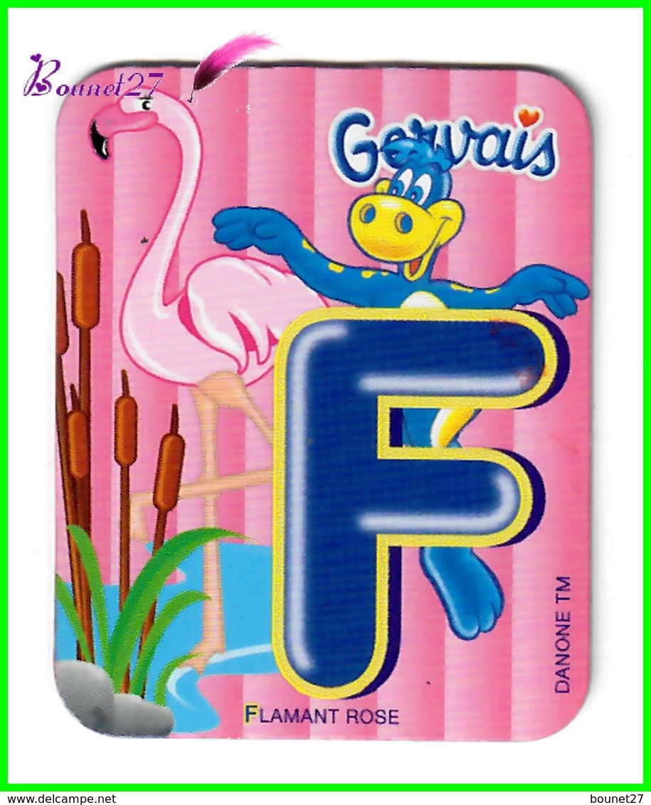 Magnet GERVAIS L'Alphabet Avec Les Les Animaux Et Objet " Le F De Flamant Rose " - Lettere & Numeri