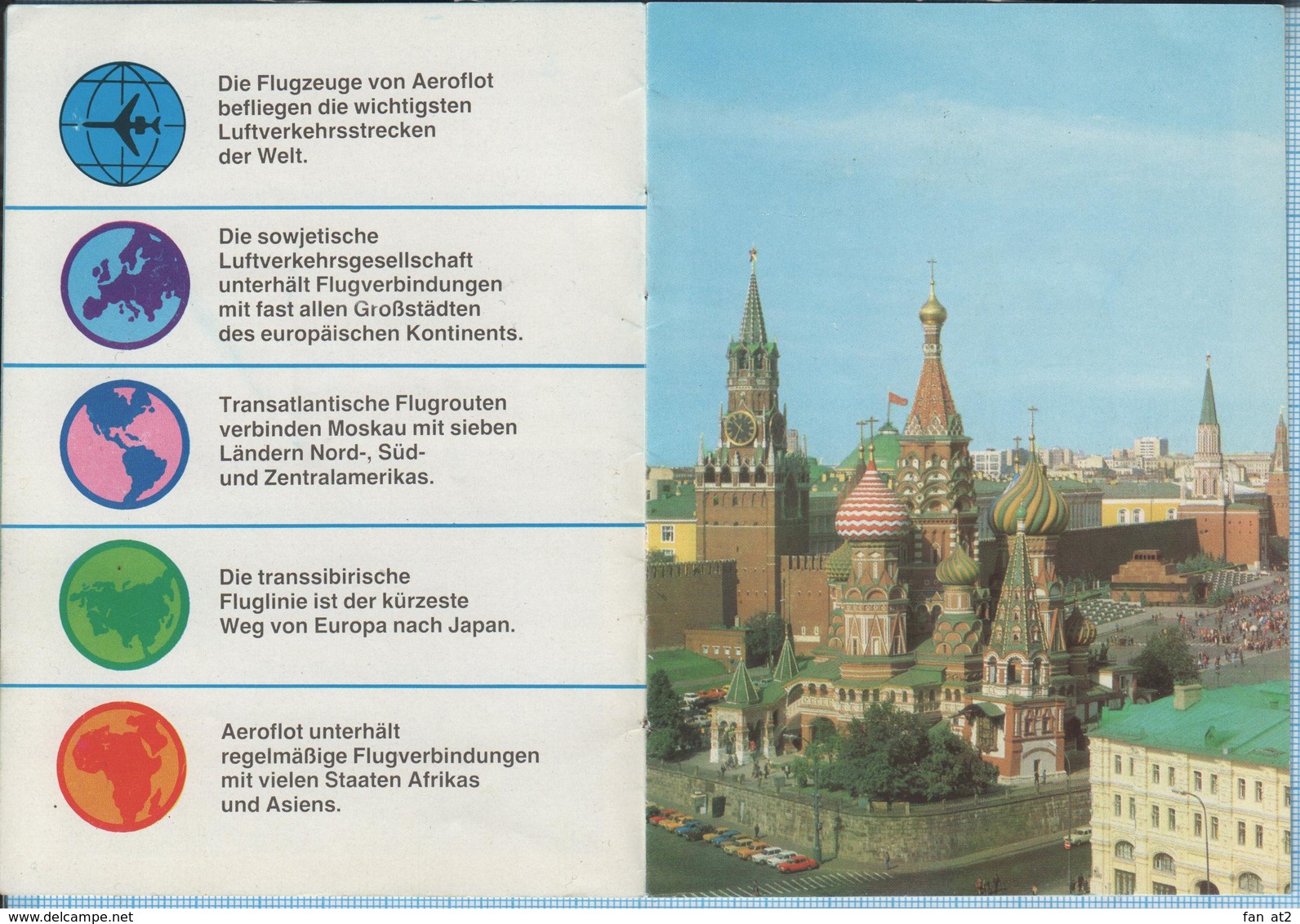 USSR / Soviet Union / Advertising Booklet. Avia- Civil Aviation. Soviet Airlines AEROFLOT. In German. 1970s - Posters