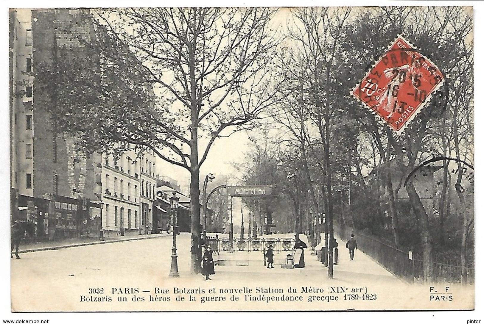 PARIS - Rue Botzaris Et Nouvelle Station De Métro - Arrondissement: 19