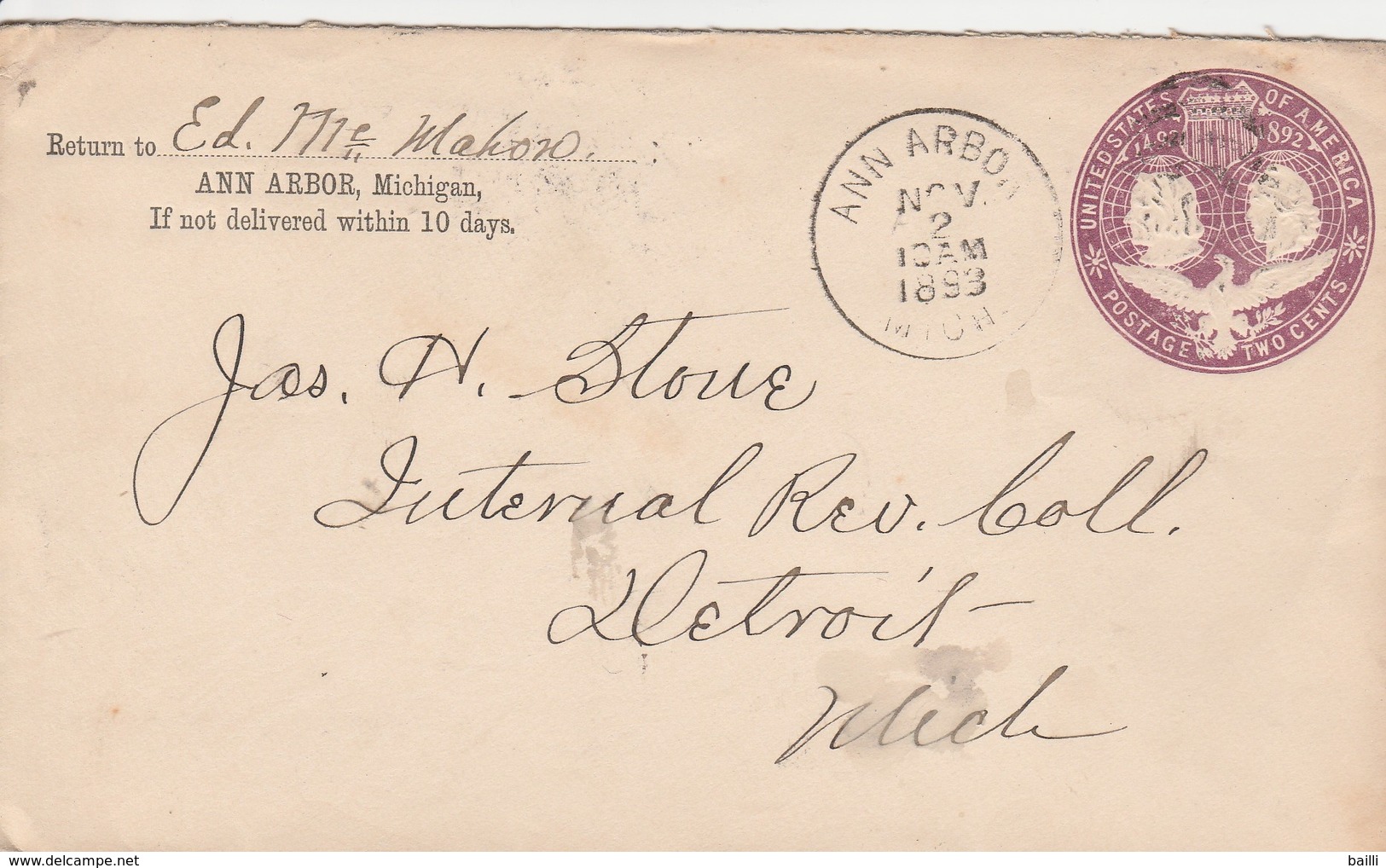 Etats Unis Entier Postal Privé 1893 - ...-1900