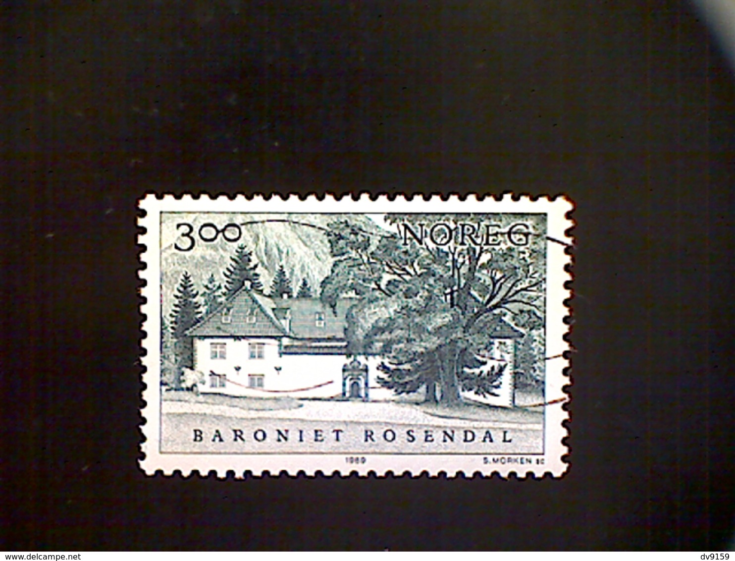 Norway (Norge), Scott 951, Used (o), 1989, Manor Houses, Barony At Rosendale, 3k, Dull Green - Used Stamps