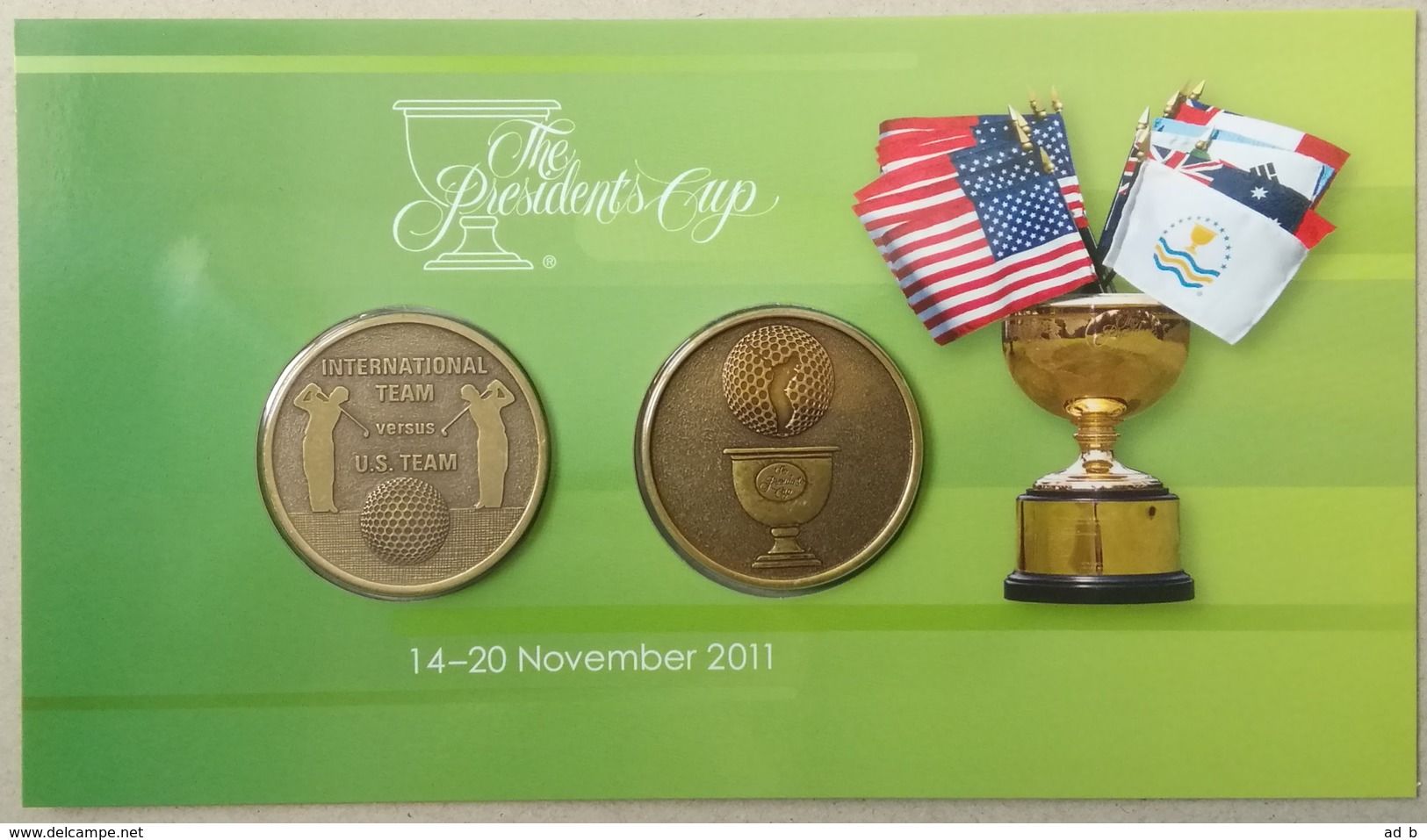 2011 Australia. The Presidents Cup. FDC With Medallion. PNC - Primo Giorno D'emissione (FDC)