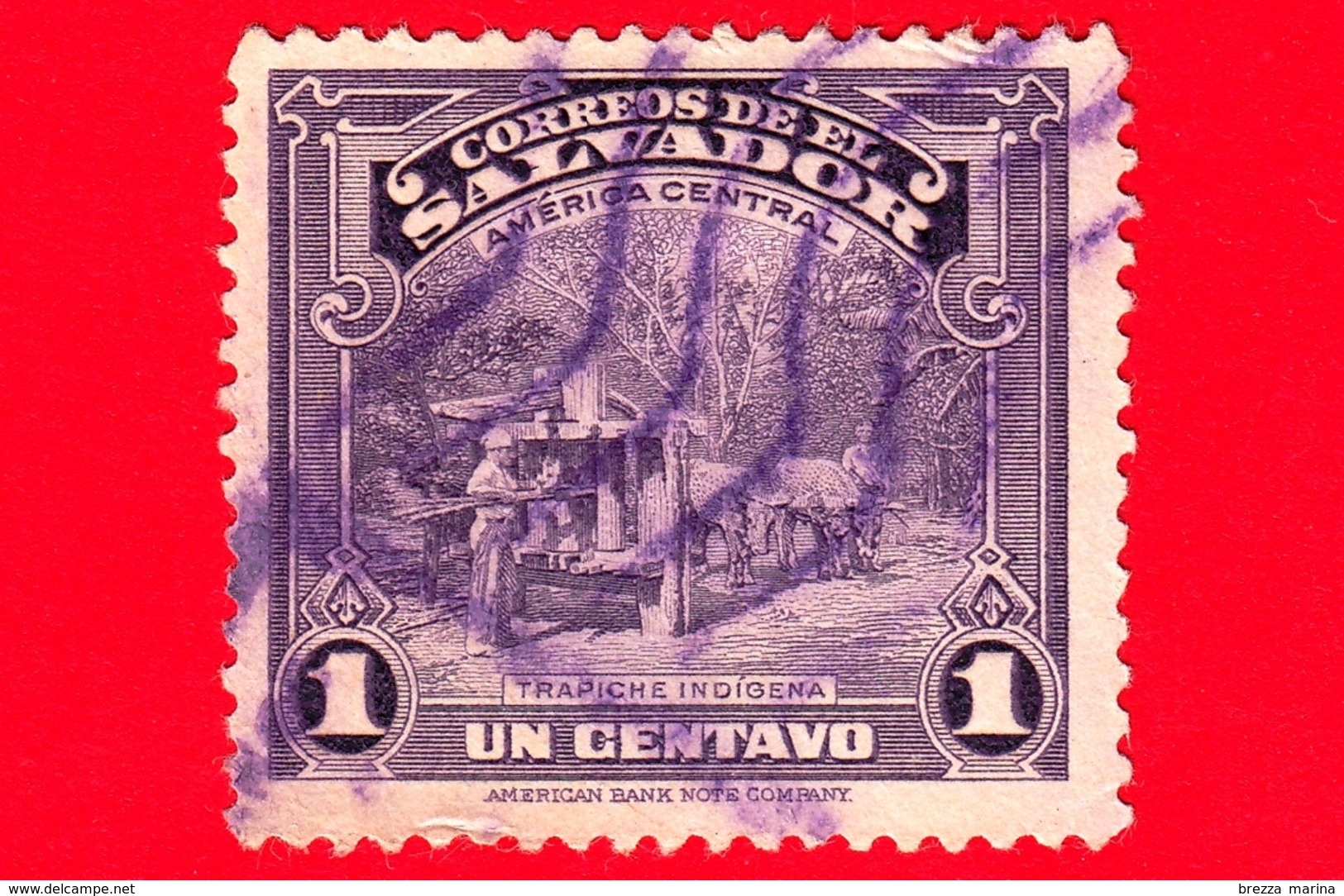 EL SALVADOR - Usato - 1938 - Vedute - Mulino Di Canna Da Zucchero - Trapiche Indigena - 1 - El Salvador