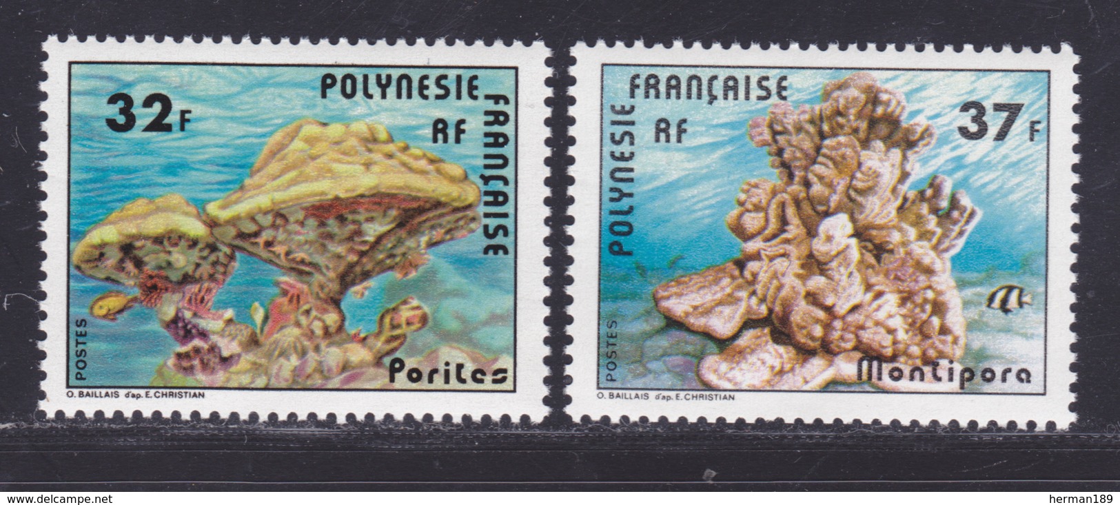 POLYNESIE N°  130 & 131 ** MNH Neufs Sans Charnière, TB (D8851) Faune, Coraux -1979 - Unused Stamps