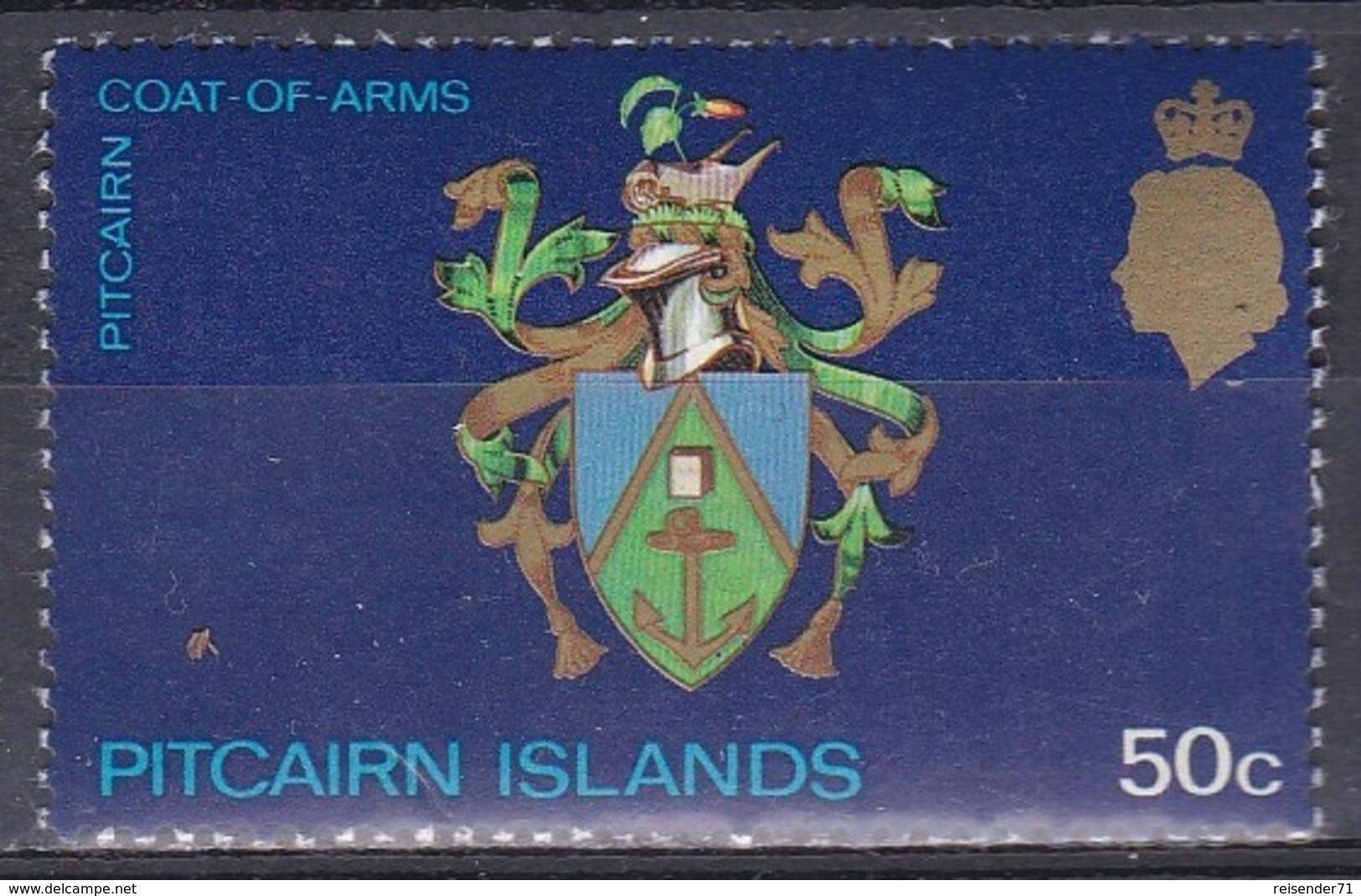 Pitcairn 1973 Geschichte History Wappen Coat Of Arms Heraldry Ranken Vines Anker Anchor, Mi. 129 ** - Pitcairninsel