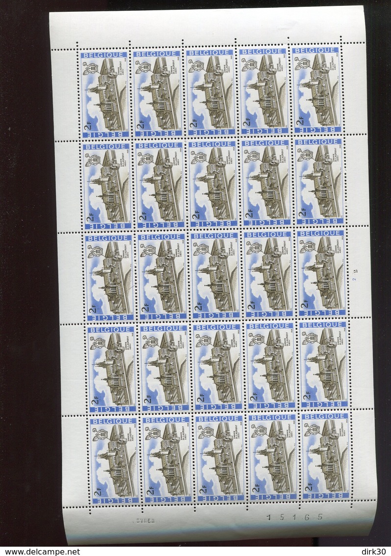 Belgie 1967 1466 Abbaye St Laurent Liege Abbey Abdij Luppi Full Sheet  MNH Plaatnummer 2 - Non Classés