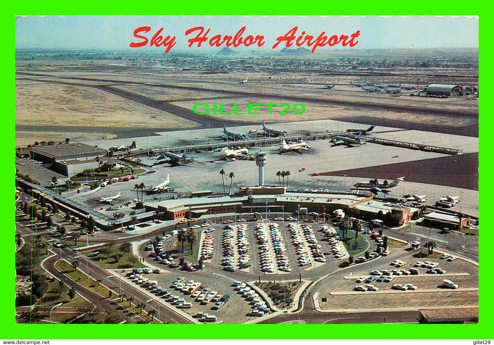 PHOENIX, AZ - PHOENIX SKY HARBOR INTERNATIONAL AIRPORT - AERIAL VIEWS - ANIMATED - PETLEY, THE CONTINENTAL CARD - - Phönix